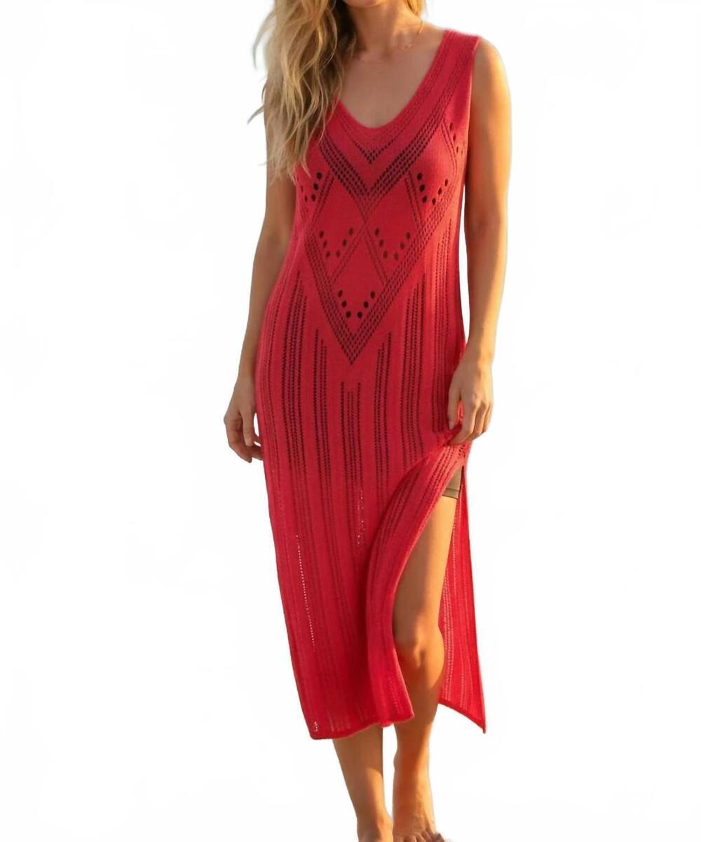NEW UMGEE crochet knit beach cover up in coral